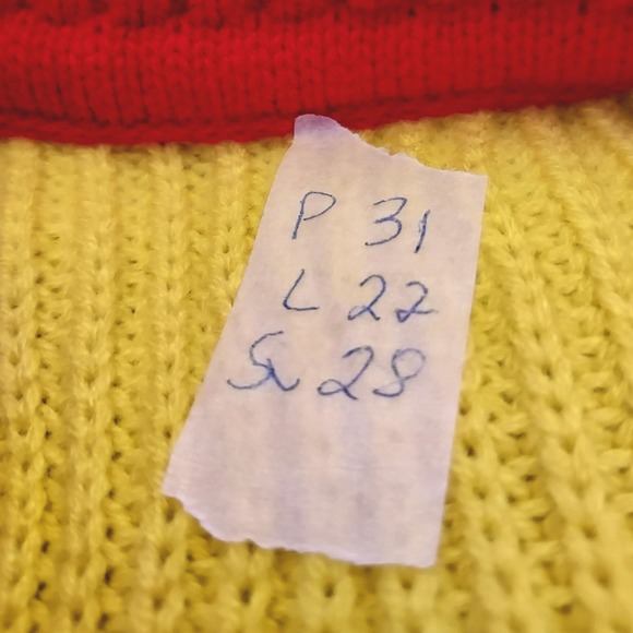 Colorful Patchwork Knit Cardigan Sweater Women Unisex Retro Plus size 16 80s Y2K - Picture 3 of 5